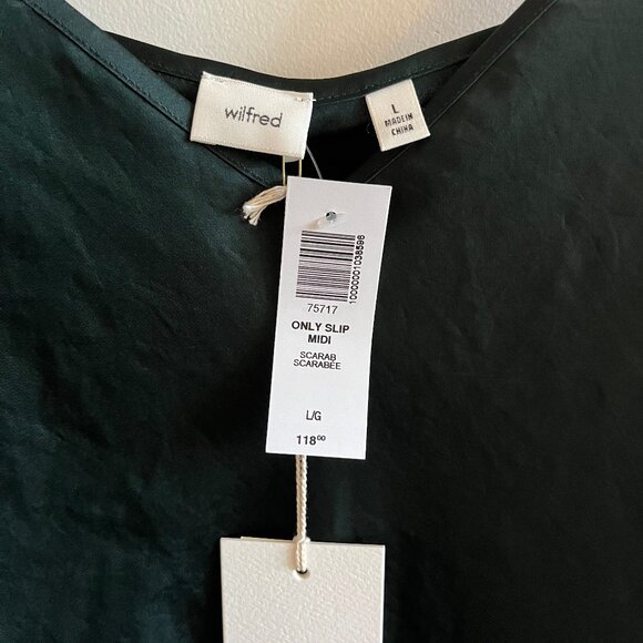 NWT Aritzia Wilfred Only Slip Satin Midi Dress - Picture 3 of 5